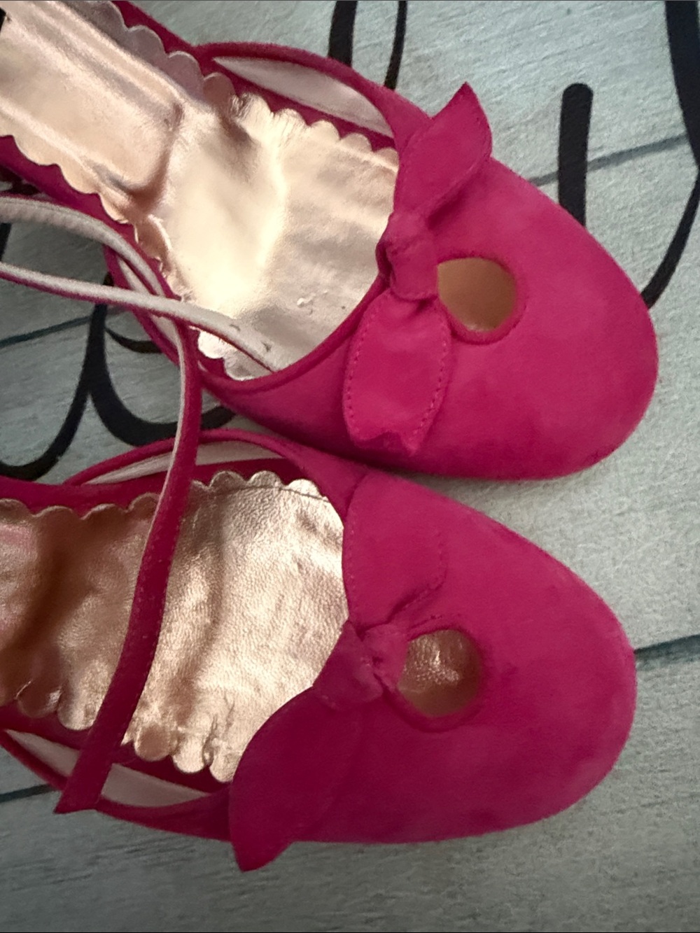 Marc Jacobs Bright Pink Suede Peep-Toe Slingback Heels - Picture 3 of 6